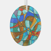 ステンドグラス:抽象芸術カラフルスケッチ。 ガラスオーナメント (正面右)