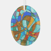 ステンドグラス:抽象芸術カラフルスケッチ。 ガラスオーナメント (正面左)