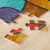 ステンドグラス:抽象芸術カラフルスケッチ。 ジグソーパズル (側面)