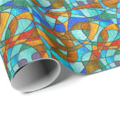 ステンドグラス：抽象芸術カラフルスケッチ。 ラッピングペーパー (ロールコーナー)