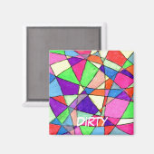 「ステンドグラス」抽象芸術食洗機状態磁石 マグネット (正面/裏面)