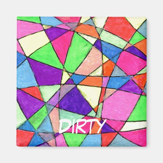 「ステンドグラス」抽象芸術食洗機状態磁石 マグネット (正面)