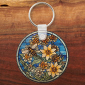 ステンドグラス(昆虫)マルハナバチ キーホルダー (正面)