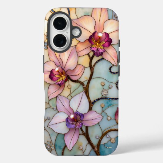 ステンドグラス 洋ラン 花 Case-Mate iPhoneケース (裏面)