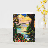 ステンドグラス(空白のなメッセージカード) カード (黄色い花)