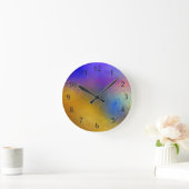 ステンドグラス、透明なカラフル光沢のある窓 ラウンド壁時計 (ホーム)