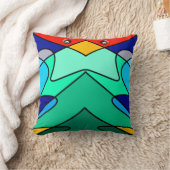 ステンドグラス(鳥)ショウジョウコウカンチョウ抽象デザイン クッション (ブランケット)