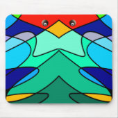 ステンドグラス（鳥）ショウジョウコウカンチョウ抽象デザイン マウスパッド (正面)