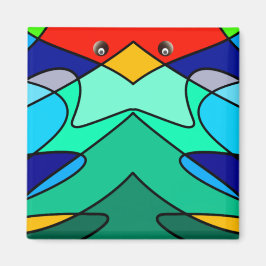 ステンドグラス（鳥）ショウジョウコウカンチョウ抽象デザイン マグネット