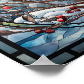 ステンドグラス（鳥）ショウジョウコウカンチョウ ポスター (角)