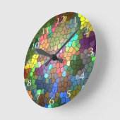ステンドグラスby Shirley Taylor ラウンド壁時計 (傾斜)