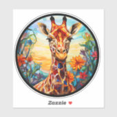 ステンドグラスGiraffeデジタルアートノートPCデカール シール (シート)