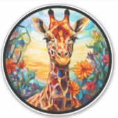 ステンドグラスGiraffeデジタルアートノートPCデカール シール (正面)