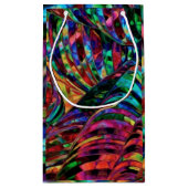 ステンドグラスin宝石トーン抽象芸術アート スモールペーパーバッグ (裏面)