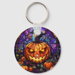 ステンドグラスJack-o'-Lantern：エレガンス不気味 キーホルダー