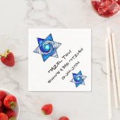 ステンドグラスMagen David (パーソナライズされた) スタンダードカクテルナプキン (インサイチュ)