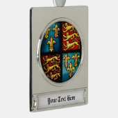 ステンドグラスTudorの家の王室のな紋章付き外衣 シルバープレートバナーオーナメント (右)