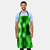 ステンドグリーンとブラックのスタイルガラスのインサート エプロン (着用した状態)