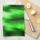 ステンドグリーンとブラックのスタイルガラスのインサート キッチンタオル (四つ折り)