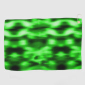 ステンドグリーンとブラックのスタイルガラスのインサート ゴルフタオル (横)