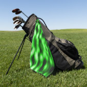 ステンドグリーンとブラックのスタイルガラスのインサート ゴルフタオル (グリーン)