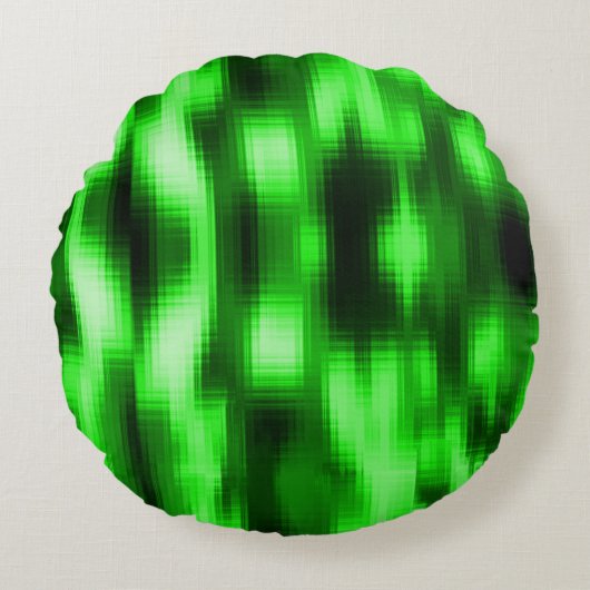 ステンドグリーンとブラックのスタイルガラスのインサート ラウンドクッション (正面)