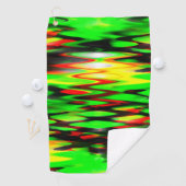 ステンドグリーンと赤の生成抽象芸術ジグザグ ゴルフタオル (インサイチュ)