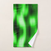 ステンドグリーンと黒のスタイルガラスが円形に挿入 バスタオルセット (ハンドタオル)