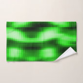 ステンドグリーンと黒のスタイルガラスが円形に挿入 バスタオルセット (ハンドタオル)