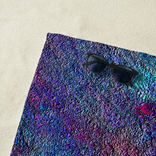 ステンドシアンと赤絵を描の残（ばちゃばちゃ）跳ねる ビーチタオル (インサイチュ)