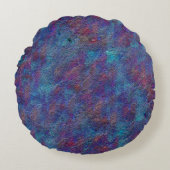 ステンドシアンと赤絵を描の残（ばちゃばちゃ）跳ねる ラウンドクッション (正面)