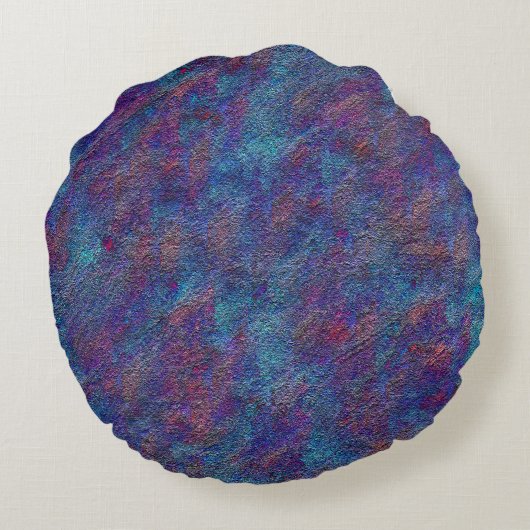ステンドシアンと赤絵を描の残（ばちゃばちゃ）跳ねる ラウンドクッション (裏面)