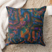 ステンドデントブルーの色合いの老朽銅 クッション (ブランケット)