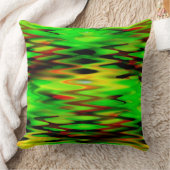 ステンドバーングリーン形成抽象芸術ジグザグ クッション (ブランケット)