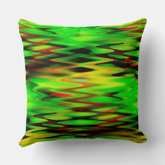 ステンドバーングリーン形成抽象芸術ジグザグ クッション (裏面)