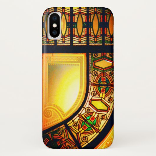 ステンドビクトリアングラスイエローエレガント黒 Case-Mate iPhoneケース (裏面)