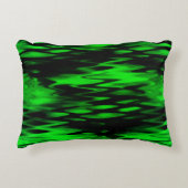 ステンドブラックとグリーンの形成抽象芸術がジグザグに アクセントクッション (正面)