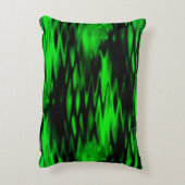 ステンドブラックとグリーンの形成抽象芸術がジグザグに アクセントクッション (裏面(縦))
