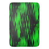 ステンドブラックとグリーンの形成抽象芸術がジグザグに バスマット (正面縦)