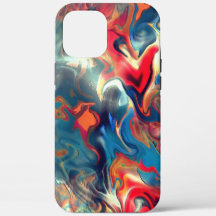 ステンドブルーと赤い色合い、仮想サテン絵を描