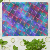 ステンドブルーの薄紫と3Dまたはピンクの三角形 キッチンタオル (折り畳み)