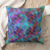 ステンドブルーの薄紫と3Dまたはピンクの三角形 クッション (ブランケット)