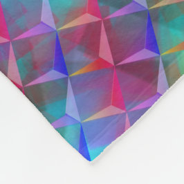 ステンドブルーの薄紫と3Dまたはピンクの三角形 フリースブランケット