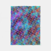 ステンドブルーの薄紫と3Dまたはピンクの三角形 フリースブランケット (正面)