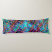 ステンドブルーの薄紫と3Dまたはピンクの三角形 ボディピロー (裏面)