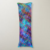 ステンドブルーの薄紫と3Dまたはピンクの三角形 ボディピロー (正面縦)