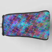 ステンドブルー薄紫および3Dまたはピンクの三角形トート ゴルフヘッドカバー (正面)