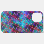 ステンドブルー薄紫および3Dまたはピンクの三角形トート Case-Mate iPhoneケース (裏面 (横))