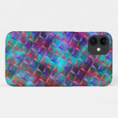 ステンドブルー薄紫および3Dまたはピンクの三角形トート Case-Mate iPhoneケース (裏面(横))