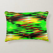 ステンドレッドとグリーンの形成抽象芸術がジグザグに アクセントクッション (正面)
